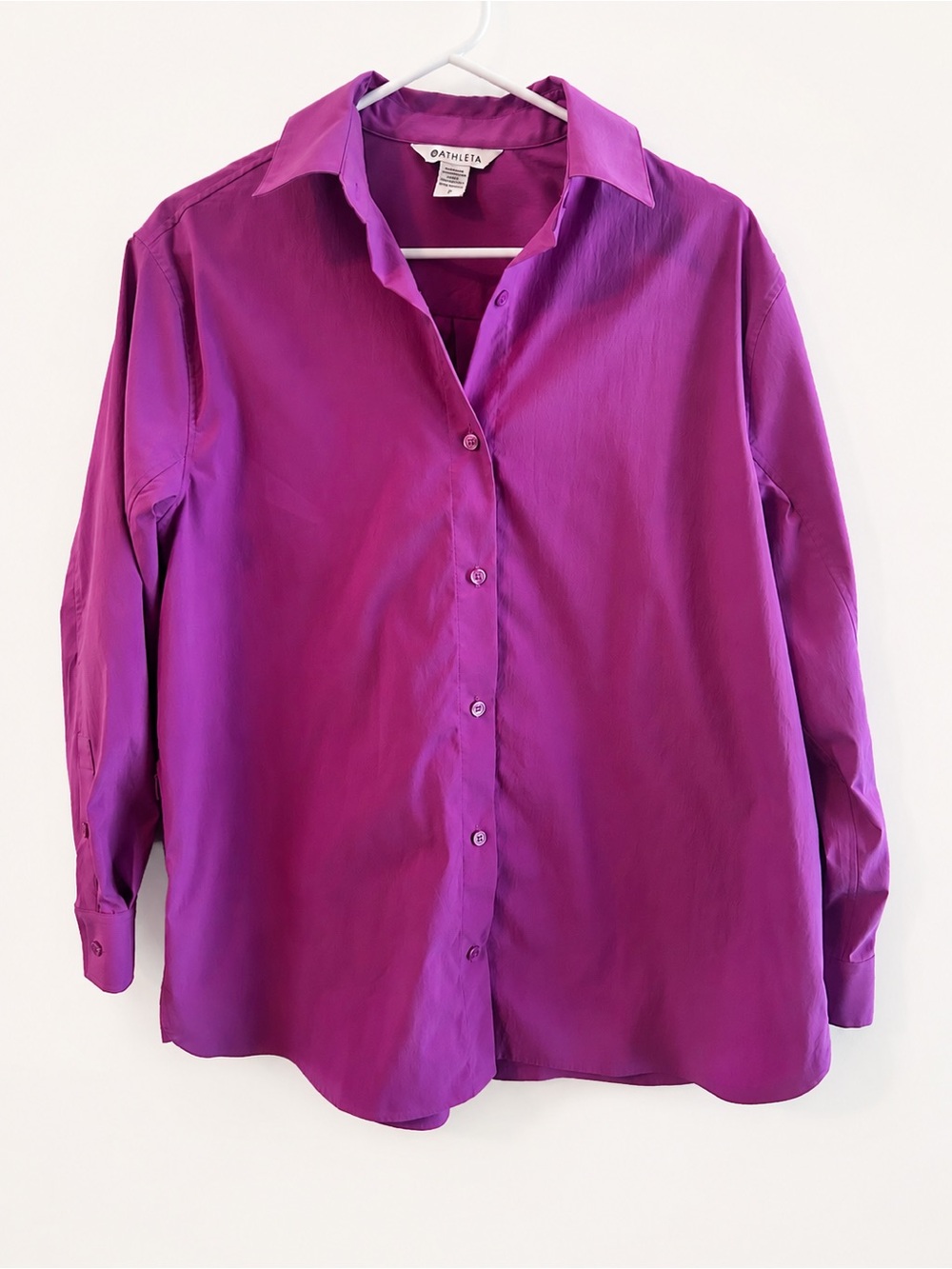 Athleta Women's Oversized Performance Poplin Top Jazz Purple Size Small